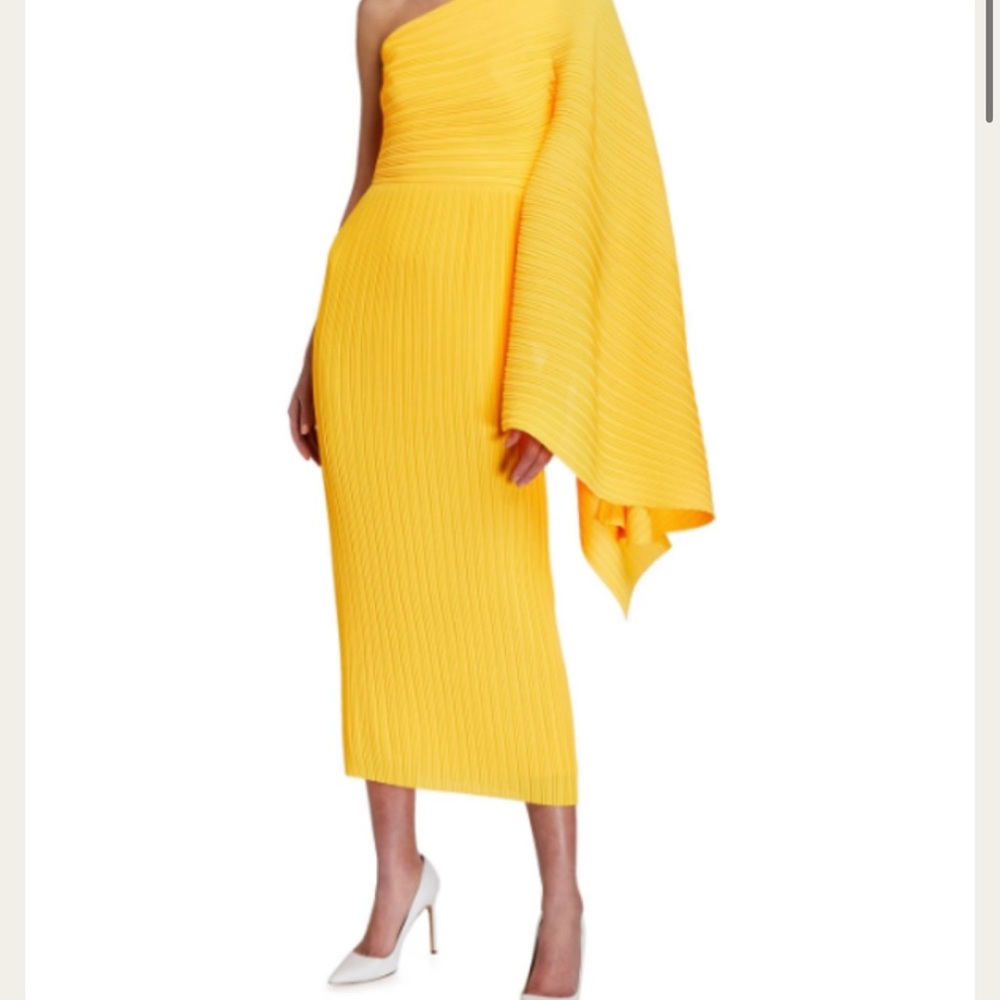 Solace London Yellow One Shoulder Dress- Sold Out Online